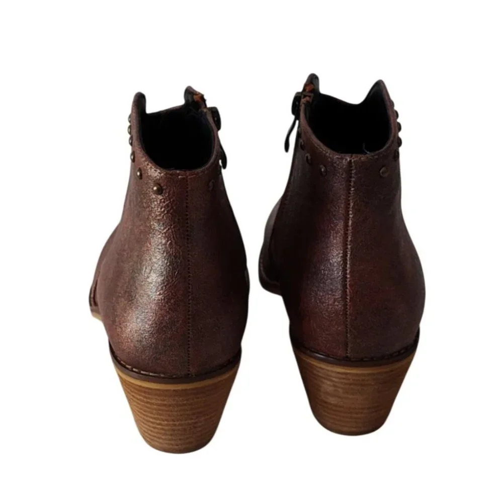 Boutique Corkys Swifton Women Brown Western Ankle Boot Studded Size 10 Block - Picture 5 of 9